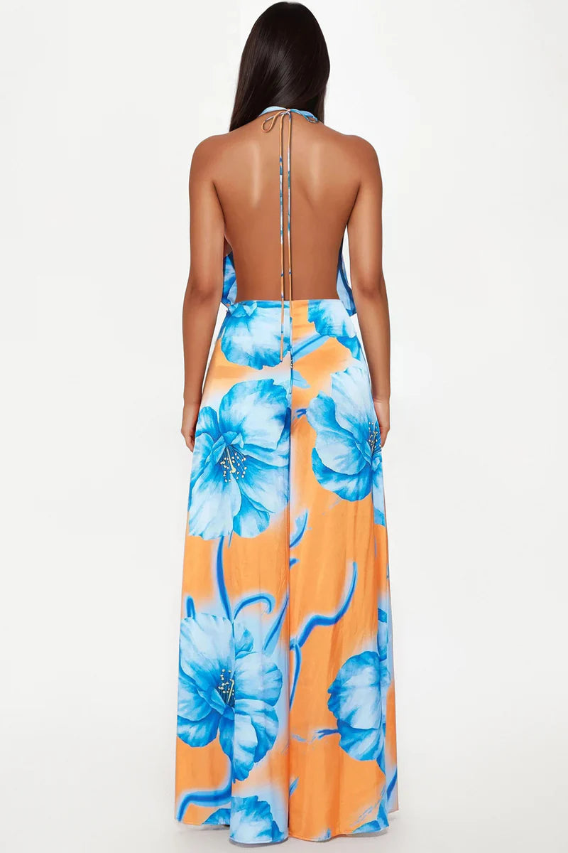 Floral Cowl Neck Jumpsuit